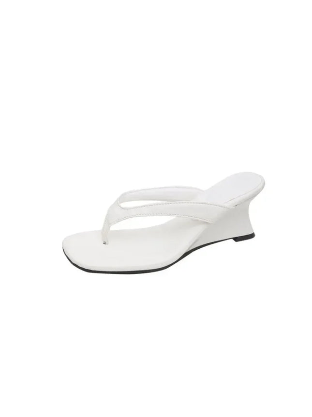 Designer Brand Wedge Heel Slipper Slides Women Clip Toe Flip Flops Narrow Sandals Shoes Casual Female Slipper Sandalia Mujer
