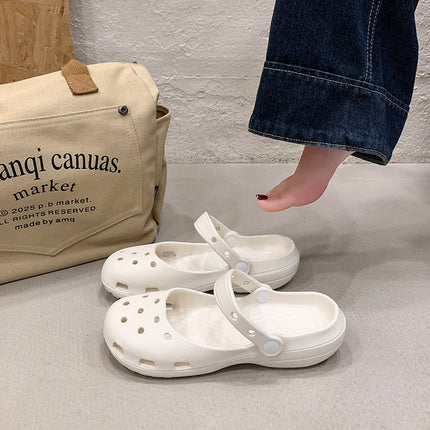 A Pair of Summer Women's Wear-Resistant Non-Slip Clogs, New Sports Fashion Beach Shoes, Thick-Soled Comfortable Simple Women's Shoes for Outdoor Wear