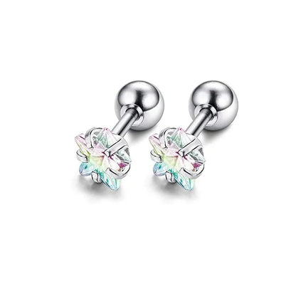 1-12 Pairs Shiny Zirconia Cartilage Stud Earring Tragus Helix Piercing Barbell Star Heart Ball Cartilage Earrings Set for Women