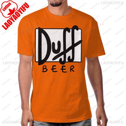 The Simpsons Duff Beer Duffman T-shirt Retro Cartoon Graphic Printed Women Streetwear Short Sleeve Harajuku Fashion Man Tees