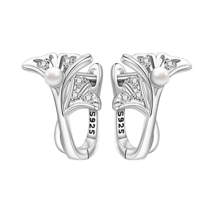 Orstarry Original 925 Sterling Silver Blue Iris Flower Earrings Women Hoop Earring Anniversary Jewelry Trendy Gifts