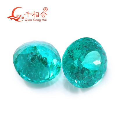 Oval Nest Cut Lab Grown Neon Green Paraiba Tourmaline Loose Gemstone Electric Teal Paraiba Color With Natural Inclusions jewelry
