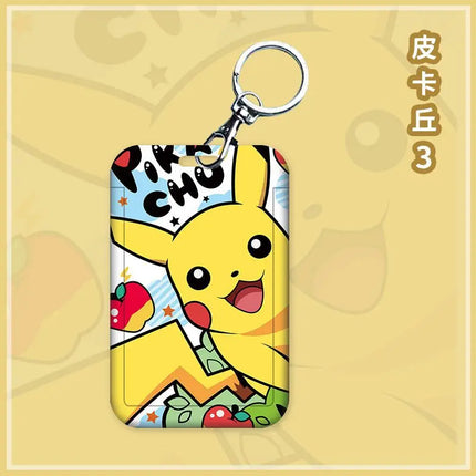 Pokemon Anime Pikachu Card Holder Kawaii ID Card Bank Card Subway Bus Card Cartoon Student ID Boy Girl Work Badge Card Holder