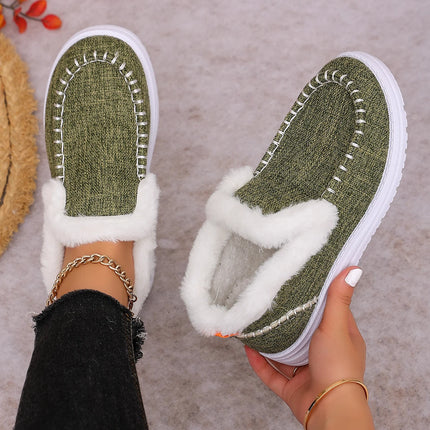Women's casual fashion cotton boots, fleece-lined and thickened for warmth, stylish and lightweight.