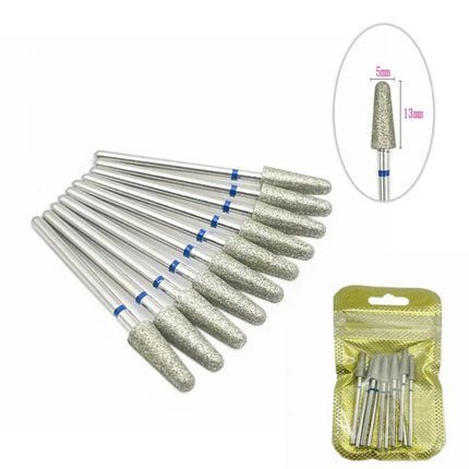 10pcs Nail Milling Cutter Set Diamond Stone Electric Manicure Drills Nail Drill Cuticle Clean Bits Burr Accessories Nail Art