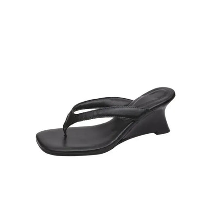 Designer Brand Wedge Heel Slipper Slides Women Clip Toe Flip Flops Narrow Sandals Shoes Casual Female Slipper Sandalia Mujer