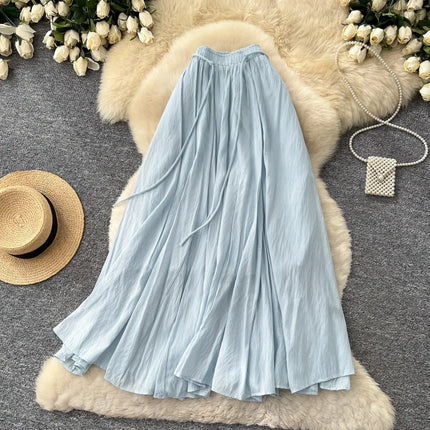 Skirts Women Mid Length Skirt A Line Elastic Waist Slim Fit Elegant Splice Y2k Streetwear Work Solid Casual Regular Summer 2026