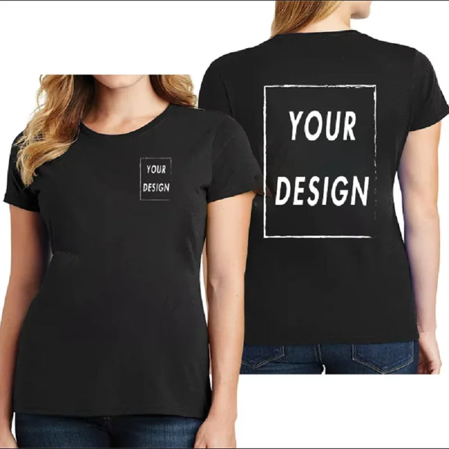 UE Größe Benutzerdefiniertes Team T-Shirt für Damen, eigenes Design auf Vorder- und Rückseite hinzufügen, Druck und Text, hochwertiges T-Shirt für Herren