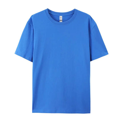 100% Cotton Solid T-shirts Sporty Short Sleeve Tees Casual White Black Clothing Loose O-Neck Summer Tops
