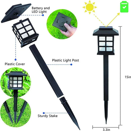 2~12Pcs Solar LED Pathway Lights Outdoor Waterproof Walkway Garden Decor Street Lamp for Landscape Yard Patio Driveway