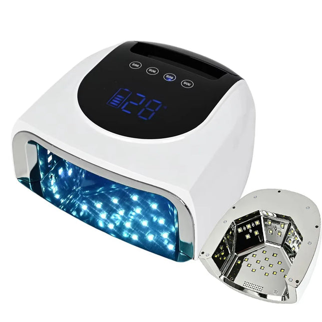 Lámpara de uñas recargable de 96W con base reflectante de espejo, secador de esmalte en gel, máquina de manicura, luz UV para uñas, lámpara UV LED para uñas