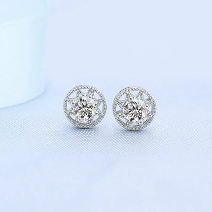 High-quality 925 Sterling Silver Crystal Fashion Circle Hoop Earrings for Woman Wedding Party Gift Street Versatile Jewelry