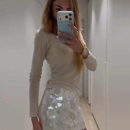 Sexy Large Sequins Women's Skirt Party Zippers Hip Package Min Empire Female Streetwear 2026 Summer Holidays Solid Lady Skirts