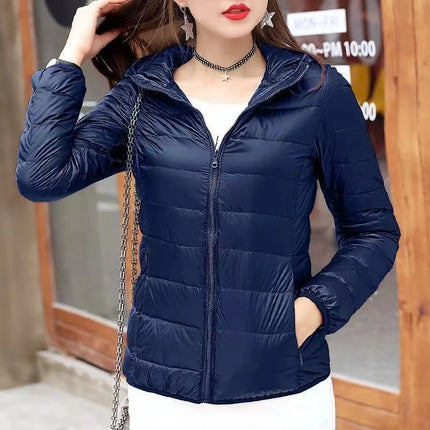 2024New Fashion Female Cold Jacket Women Winter Light White Duck Down Jacket Slim Puffer Jacket Portable Windproof Down Coat Top