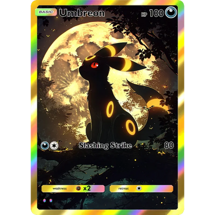 Pokemon Cards Umbreon PTCG Holographic Rare Collection Cards Mewtwo Creativity Game Anime Shining Mewtwo Pokemon Cards Gift
