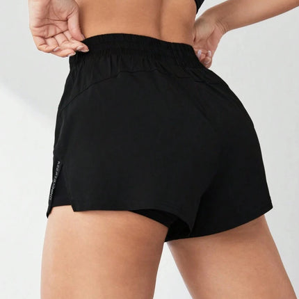 2026 New Style Faux Two-Piece Anti-Exposure Yoga Shorts Sports Shorts Running Fitness Tennis Casual Basic Sports Pants Women's