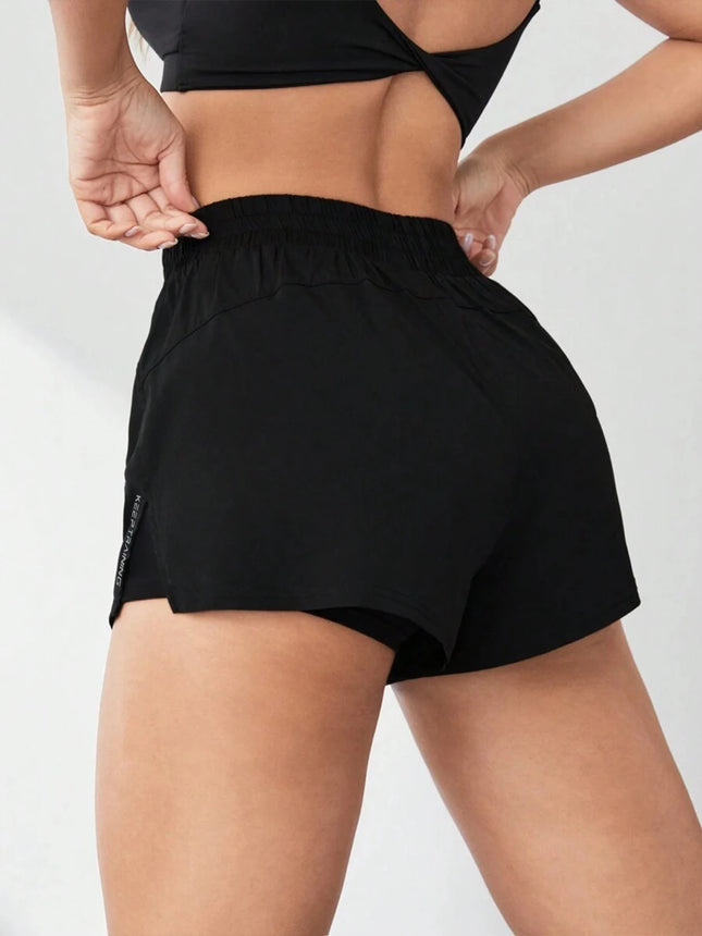 2026 New Style Faux Two-Piece Anti-Exposure Yoga Shorts Sports Shorts Running Fitness Tennis Casual - product image 2