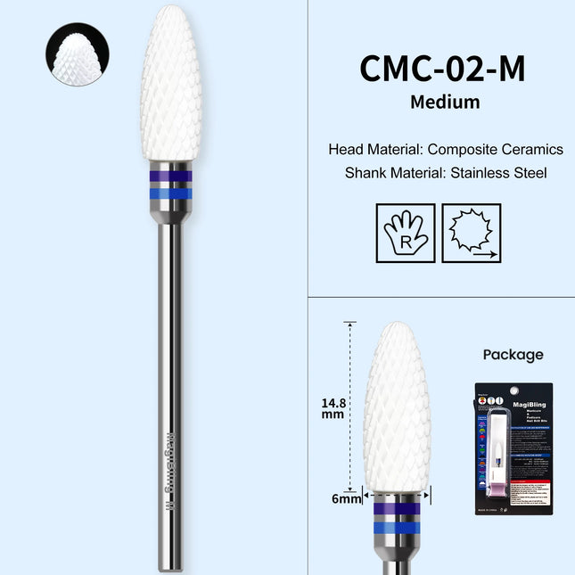 Flame Nail Drill Bits Composite Ceramics Milling Cutter Sharp Durable Bit for Efile Acrylic Nail Removal - product image 7