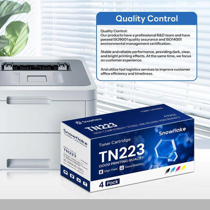 4 Pack TN223 Toner Cartridge Set Black Cyan Magenta Yellow Compatible for Brother MFC-L3710CW MFC-L3770CDW MFC-L3750CDW
