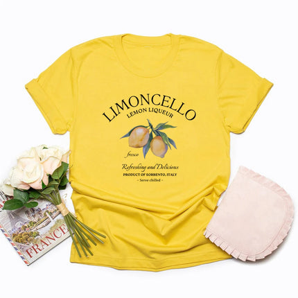 Limoncello T-Shirt Italy Lemons T-shirt Women Short Sleeve O-neck T-shirts Graphic T Shirts Amalfi Coast Italian Summer Tops
