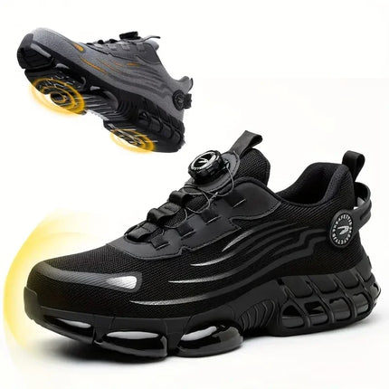 New Mens Safety Shoes Rotated Buckle Man Sneakers Puncture Proof Indestructible Work Shoes Waterproof Durable Boots for Men