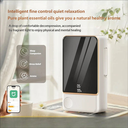 Smart Aroma Diffuser Air Purifier 5 Gears Digital Display Plant Essential Oil Wall Mount Tabletop Dual Use USB Charging for
