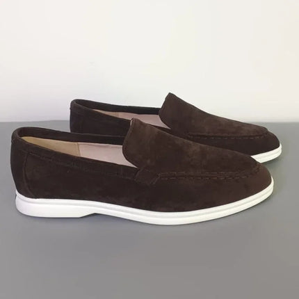 Luxury Mens Suede Leather Loafers 2026 Classic Brand Breathable Slip-On Casual Driving Shoes Moccasins for Men