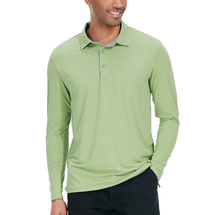 Men's Lightweight Sport Athletic Polo Shirt Thin Long Sleeve Shirts Spring Summer Outdoor Running Workout Hiking Golf Polo Shirt
