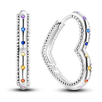925 Sterling Silver Star Moon Heart Shape Earrings Jewelry Versatile Hoop Earrings For Women Jewelry Fine Birthday Party Gifts