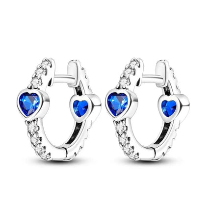 Orstarry 925 Sterling Silver Blue Zircon Starry Sky Earring Original Jewelry Hoop Earrings Women Jewelry Party Trendy Gifts