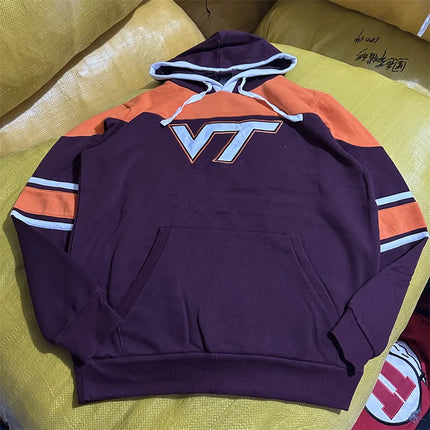 NCAA Embroidered American Casual Dance Basketball Hoodie Loose Vintage Sweatshirt Youth Winter Fashion Streetwear