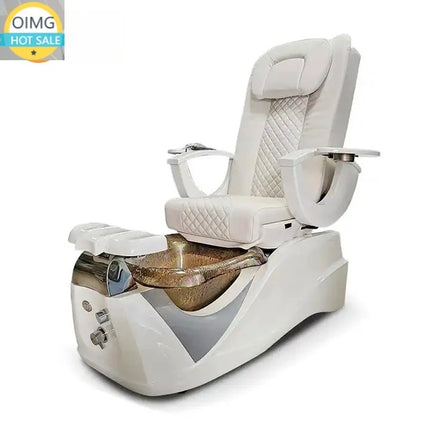 Customized Foreign Sofa Chair Manicure Foot Bath Gray Pedicure Chair with White Ceramic Basin