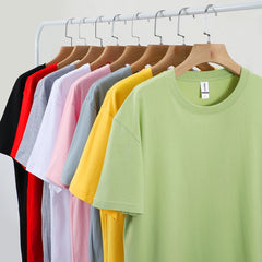 100% Cotton Solid T-shirts Sporty Short Sleeve Tees Casual White Black Clothing Loose O-Neck Summer Tops