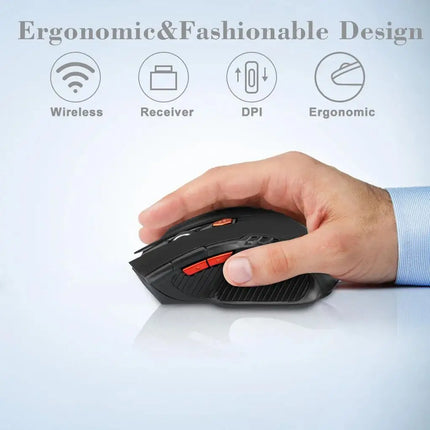 2.4G Wireless Mouse 1600DPI Optical Mouse Gamer for Computer 6 Buttons Wireless Mice with USB Receiver for PC - product image