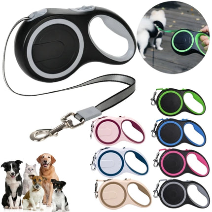 3 Meters 5 Meters Strong Pet Leash Nylon Retractable Leash for Medium Large Dogs Walking Lead Automatic Extending Dog Leash Rope