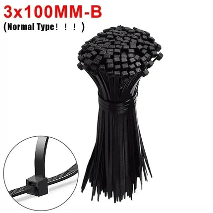 500/100PCS Screw Hole Cable Ties Reusable Fixed Nylon Cable Ties Self-locking Cord Ties Straps Fastening Loop - product image