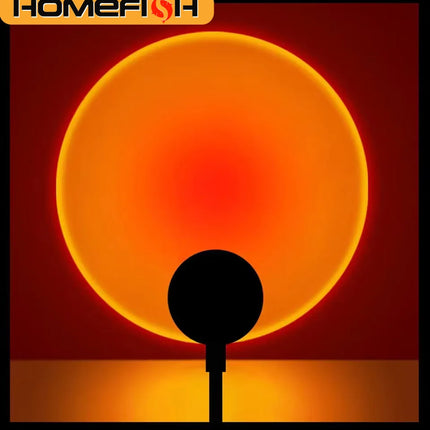 HOMEFISH LED Sunset Projection Lamp USB Mood Light for Bedroom Living Room Photography Wall Decor Birthday Party