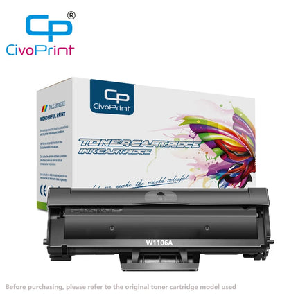 Civoprint New HP 106A W1106A W1106 1106a Toner Cartridge Compatible for HP Laser MFP 135a 135w 137fnw Laser 107a 107w 1.5K Pages