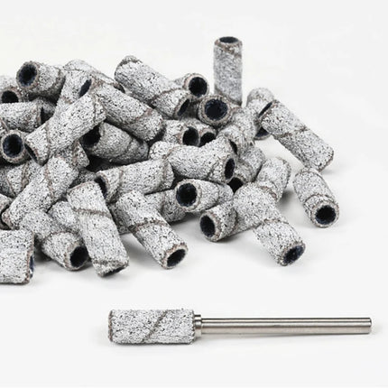 50/100Pcs 3mm Nail Sanding Bands-120/150/180/240 Grit Mini Nail Drill Bit Electric Nail File Accessory Polishing Manicure Tool