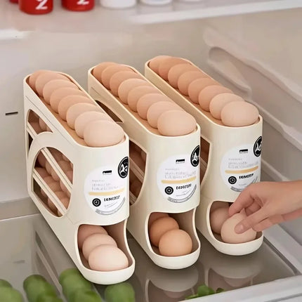 1PC Refrigerator Egg Storage Box Side Door Storage Kitchen Tool Automatic Egg Rolling Antibacterial Distribution Large Capacity