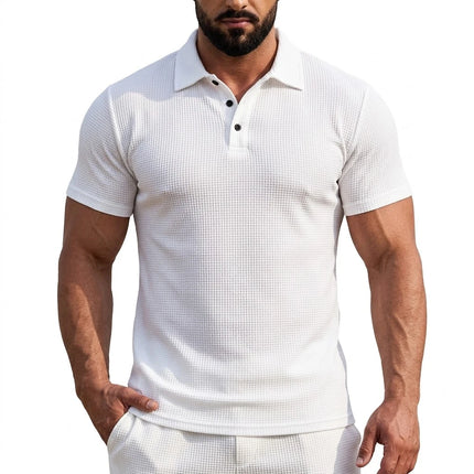 Ice Silk Short Sleeve T-Shirt Man Summer Lapel Solid Polo Shirt Gym Man Lightweight Streetwear Polo Quick Dry Shirts for Men Tee