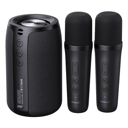 ZEALOT-S32 Karaoke Machine Portable Bluetooth Speaker with 1-2 Wireless Microphones Bluetooth 5.3 Home Family Singing Gifts