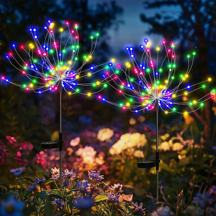 Solar Lights for Outdoor Garden 60/200/420LED Dandelion Lighting Stake Solar Firework Light for Christmas Halloween Lawn Decor