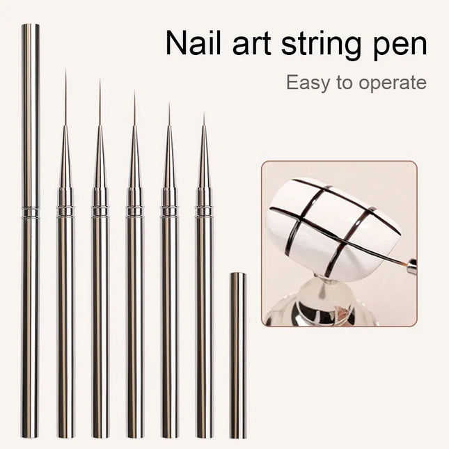 Pinceles delineadores de uñas para Nail Art, para dibujar líneas alargadas, pintura de 6/9/12/15/18mm, herramienta profesional de manicura ZJS02