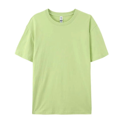 100% Cotton Solid T-shirts Sporty Short Sleeve Tees Casual White Black Clothing Loose O-Neck Summer Tops
