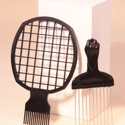 African Curling Comb Set with Steel Needle Comb and African Curling Comb, Salon Styling Tool Special for Real Hair Wigs