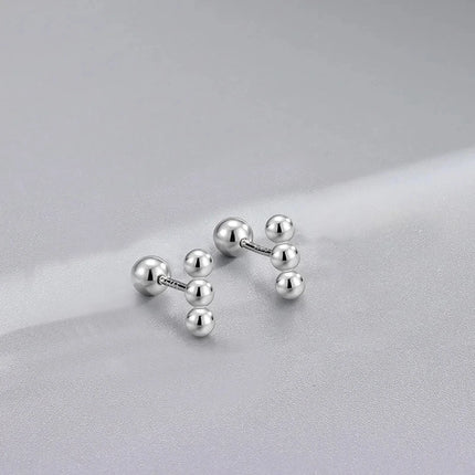 Silver Color Simple Small Rose Star Stud Earrings Tragus Cartilage for Women Hypoallergenic Daily Wear Ear Piercing Jewelry Gift