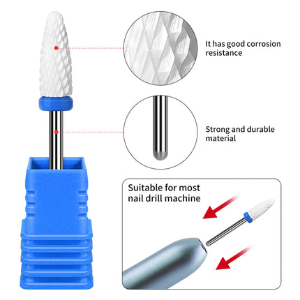 4/6pc Ceramic Nail Drill Bits Kit Milling Cutter Electric Manicure Drill Accessories Tools for Nails Gel Polish Acrylic Remove