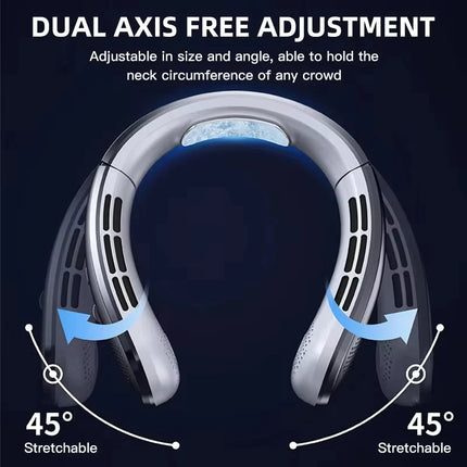 8000mAh Hanging Neck Fan Portable Bladeless USB Rechargeable Mute LED Digital Display Air Cooler Hands Free Fan for Home Outdoor