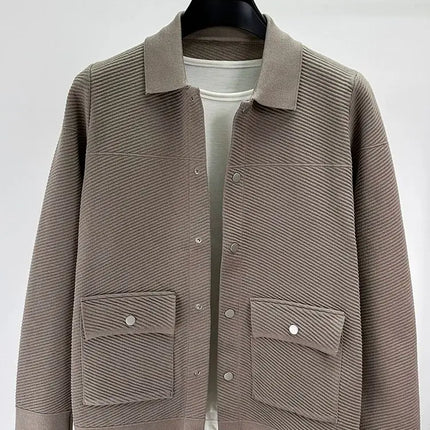 High quality luxury lapel cardigan jacket men autumn new trend Korean casual solid color single breasted knitted sweater coat